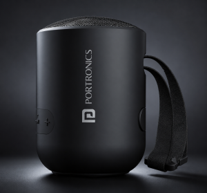 Portronics Soundpot 20W Wireless Bluetooth Portable Speaker with 360° immersive Sound, Upto 6 Hours Playtime, in Built Mic, TWS Mode, Easy Control, Strong Lanyard, Type C Fast Charging(Black)