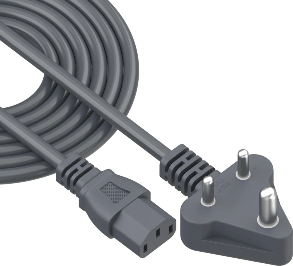 Portronics Power Cord 1.5 m Konnect G1 Desktop Power Cable (Compatible with Desktop, PC, Grey, One Cable, NA)