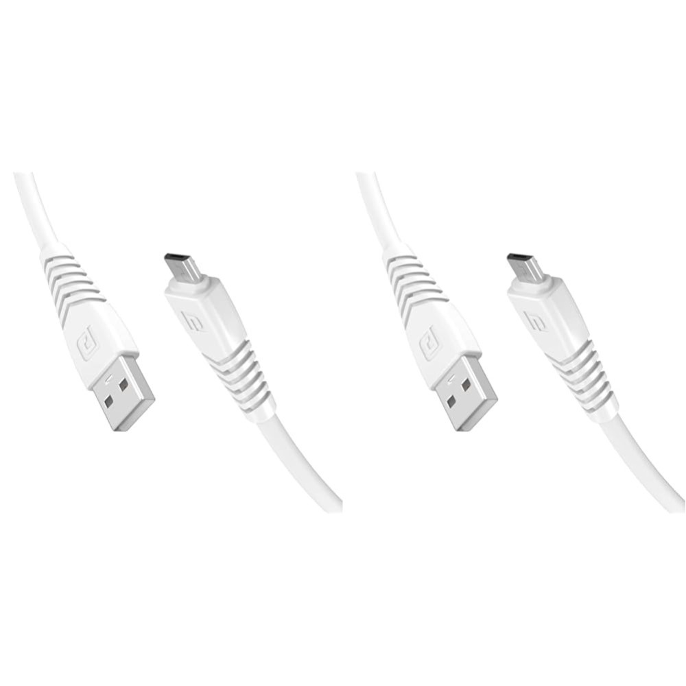 Portronics Konnect Core II Micro USB Cable with 3A Fast Charging & 480 mbps Data Transmission(White) (Pack of 2)