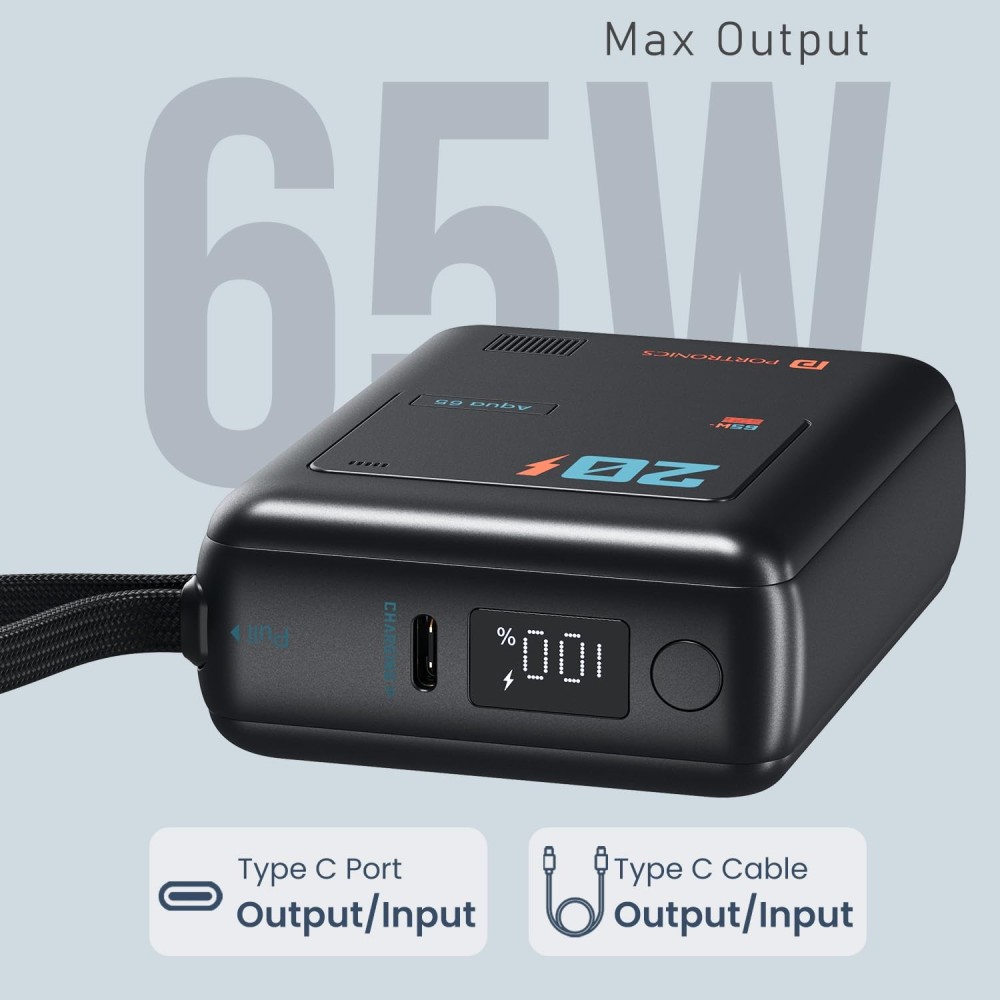 Portronics Aqua 65, 65 W Compact Pocket Size Power Bank