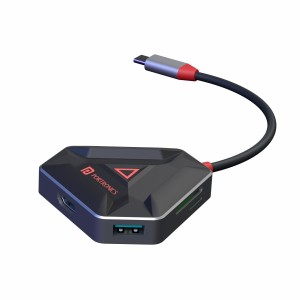 Portronics Mport 6C USB C Hub 6-in-1 Multiport Adapter with HDMI, 3 USB 3.0 Ports, SD & microSD Card Reader for Laptop, PC & Mac - (Black)