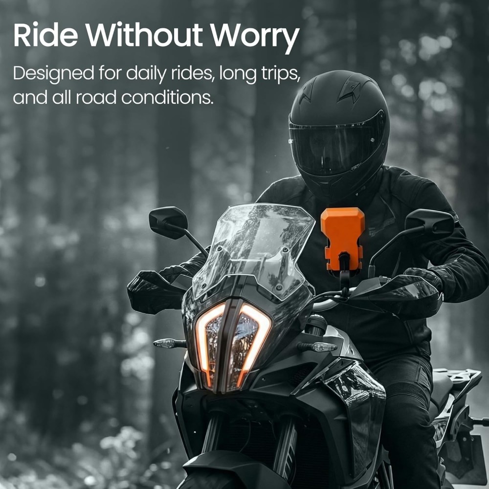 Portronics Mobike 4 Plus Handlebar Mobile Holder with Sunshade & Rain Protection, 360° Rotatable Bike & Motorcycle Phone Mount for 5.4–6.7 Inch Smartphones