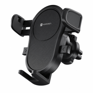 Portronics Clamp Y Car Air Vent Mobile Holder for Smartphones, Secure AC Vent Mount, Adjustable Phone Holder - (Black)