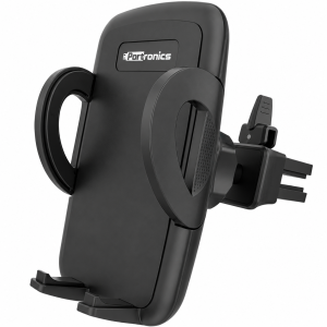 Portronics Clamp X Car Vent Mobile Holder with Adjustable Side Arms for Smartphones, Secure Air Vent Phone Mount - (Z-Black)