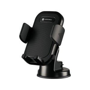 Portronics Clamp M4 Car Phone Holder Stand with 360° Rotation, Strong Suction Cup Mount, Single-Hand Operation, Shockproof Car Mobile Holder for Dashboard & Windshield – (Black)