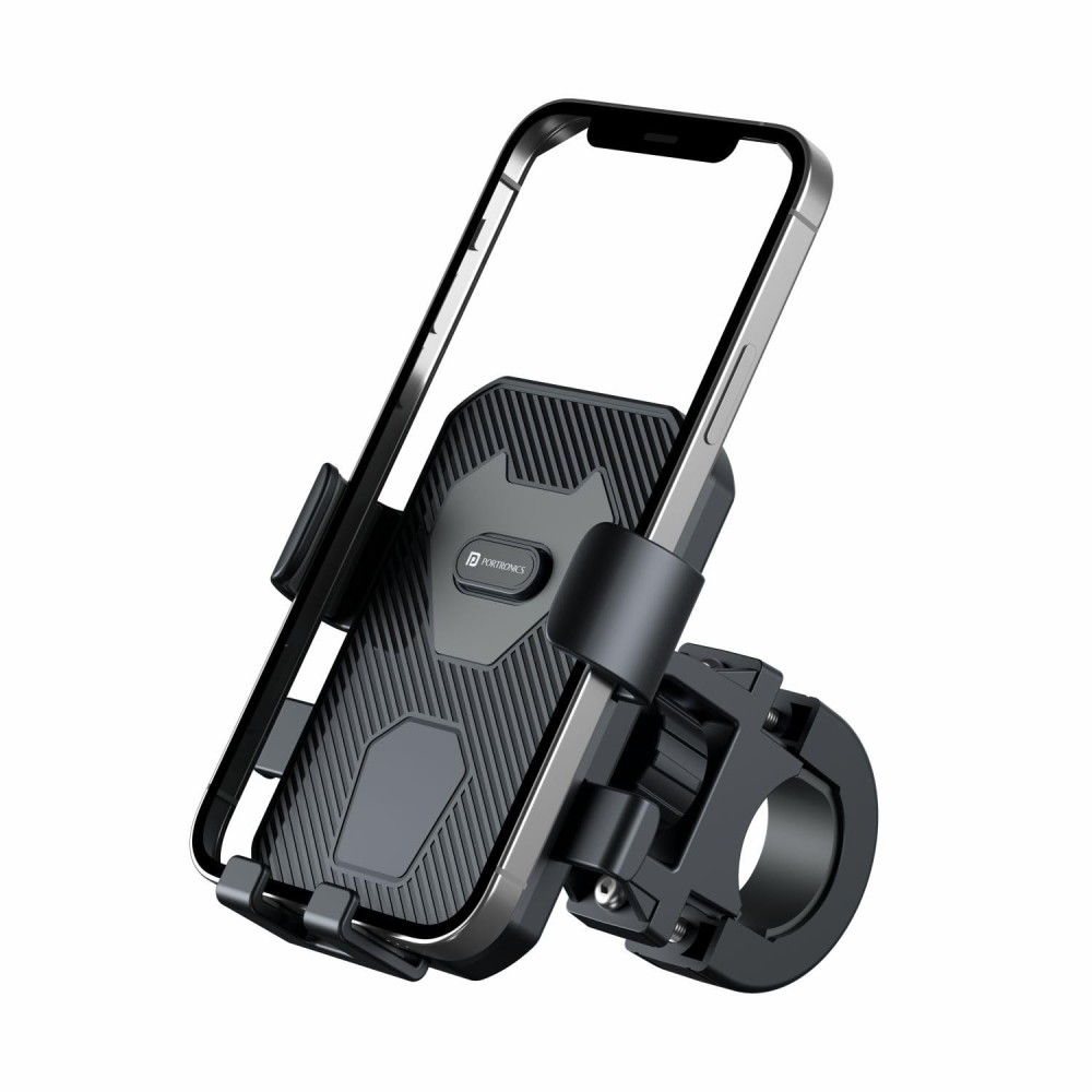 Portronics Mobike 4 Bike Phone Mount with 360° Rotation, Strong Grip Mobile Holder for Bicycle & Motorcycle, Fits 4.7 to 6.8 Inch Smartphones - (Black)
