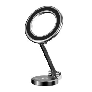 Portronics Mogun 3 Magnetic Car Phone Holder with 360° Rotation, Adjustable Height & Angle, Strong Magnetic Grip, 180° Pivot, Adhesive Dashboard Mount, Metal Alloy Build for Smartphones - (Si