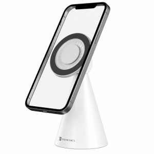 Portronics Mogun 5 MagSafe Magnetic Phone Holder Stand with 360° Rotation & 180° Pivot, Universal Desk Mobile Holder, Strong Magnetic Grip, Sturdy Build - (White)