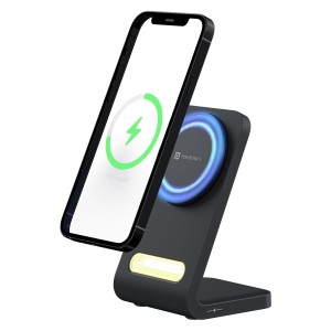 Portronics Flux 15W Qi2 Wireless Charger with MagSafe Compatibility for iPhone 16/15/14/13/12 Series, Fast Charging Pad - (Black)