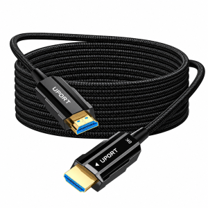UPORT 8K HDMI 2.1 Fiber Optic Cable 6.6ft, 48Gbps High Speed Braided HDMI Cable, 8K@60Hz 4K@120Hz, HDR, eARC, HDCP 2.2/2.3, 3D for PS5, Xbox, TV, Monitor & Laptop