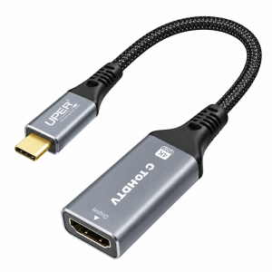 UPORT USB C to HDMI 4K Adapter 60Hz, HDMI 2.0, 60W Power Delivery, 0.5M Braided Cable, Aluminium Body - (Grey)