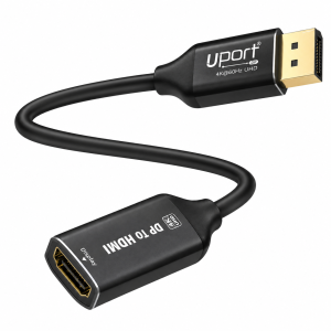 UPORT DP to HDMI Converter 4K 60Hz, HDMI 2.0, DisplayPort 1.2A, 1M Aluminum Adapter for PC, Laptop, TV, Monitor & Projector